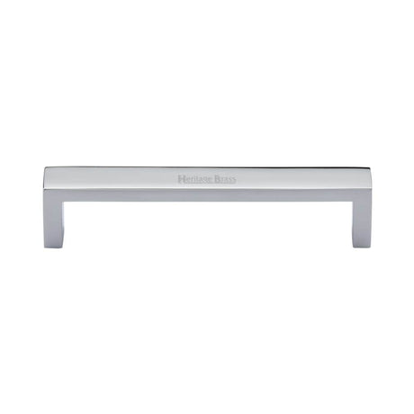 Heritage Brass Cabinet Hardware Polished Chrome / Cabinet Pull Handles / 128mm c/c Heritage Brass - Cabinet Pull Wide Metro Design 128mm CTC Polished Chrome Finish