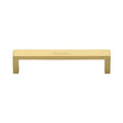 Heritage Brass Cabinet Hardware Satin Brass / Cabinet Pull Handles / 128mm c/c Heritage Brass - Cabinet Pull Wide Metro Design 128mm CTC Satin Brass Finish