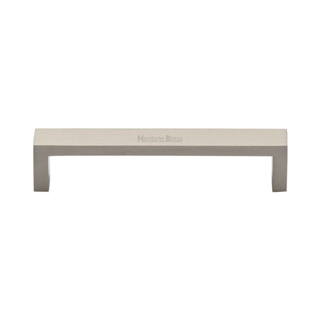 Heritage Brass Cabinet Hardware Satin Nickel / Cabinet Pull Handles / 128mm c/c Heritage Brass - Cabinet Pull Wide Metro Design 128mm CTC Satin Nickel Finish
