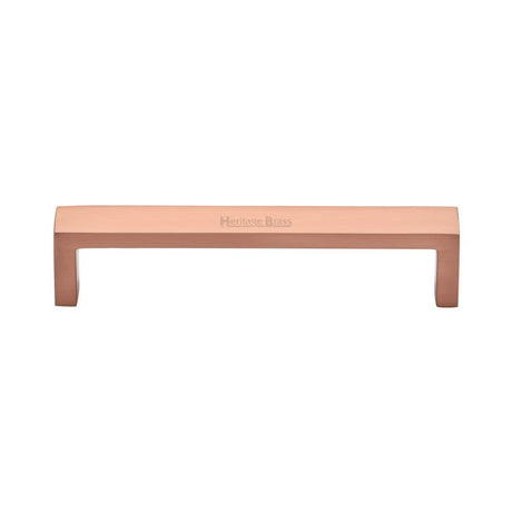Heritage Brass Cabinet Hardware Satin Rose Gold / Cabinet Pull Handles / 128mm c/c Heritage Brass - Cabinet Pull Wide Metro Design 128mm CTC Satin Rose Gold Finish