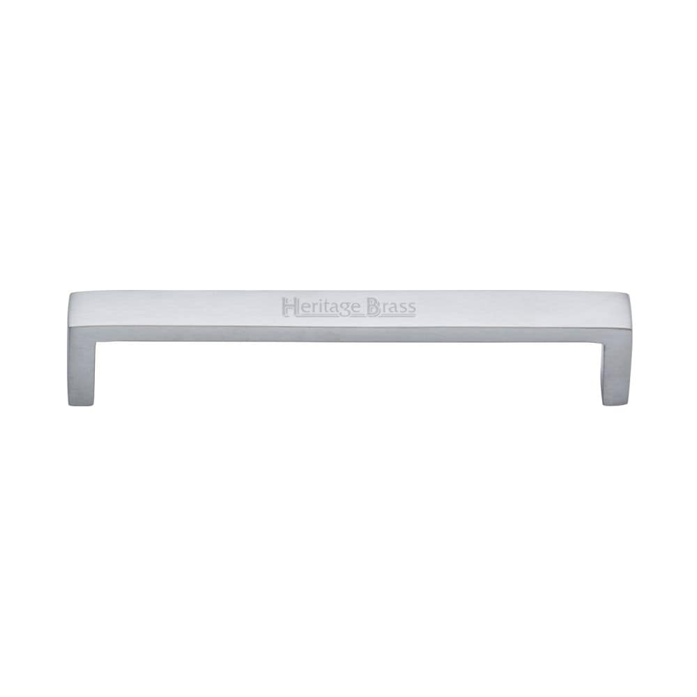 Heritage Brass Cabinet Hardware Satin Chrome / Cabinet Pull Handles / 160mm c/c Heritage Brass - Cabinet Pull Wide Metro Design 160mm CTC Satin Chrome Finish