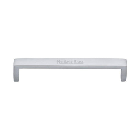 Heritage Brass Cabinet Hardware Satin Chrome / Cabinet Pull Handles / 160mm c/c Heritage Brass - Cabinet Pull Wide Metro Design 160mm CTC Satin Chrome Finish