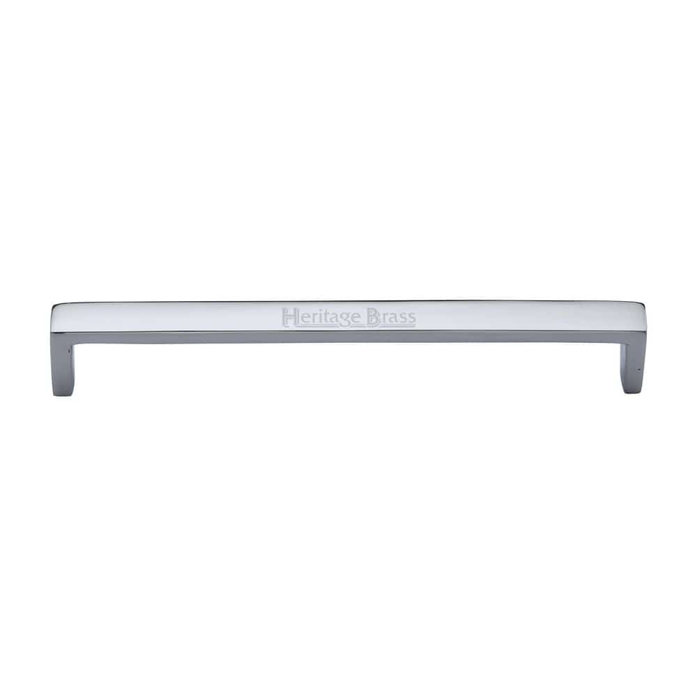 Heritage Brass Cabinet Hardware Polished Chrome / Cabinet Pull Handles / 192mm c/c Heritage Brass - Cabinet Pull Wide Metro Design 192mm CTC Polished Chrome Finish