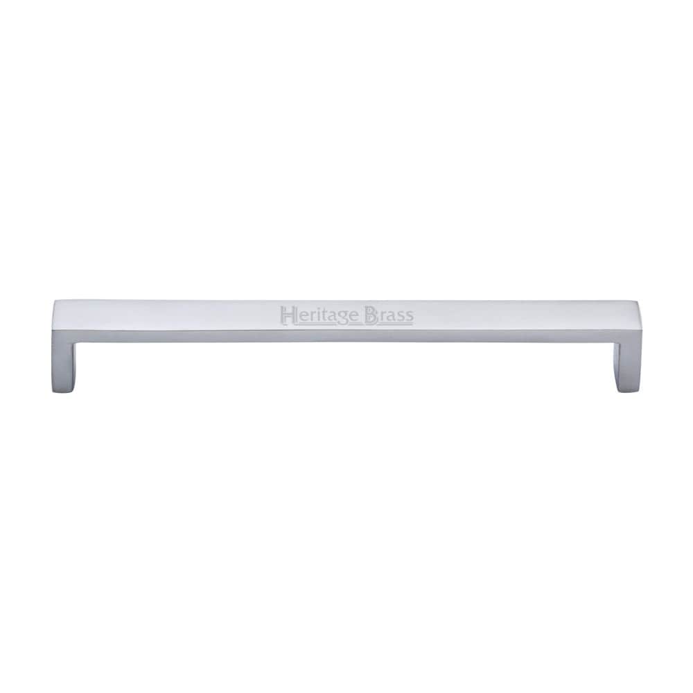 Heritage Brass Cabinet Hardware Satin Chrome / Cabinet Pull Handles / 192mm c/c Heritage Brass - Cabinet Pull Wide Metro Design 192mm CTC Satin Chrome Finish