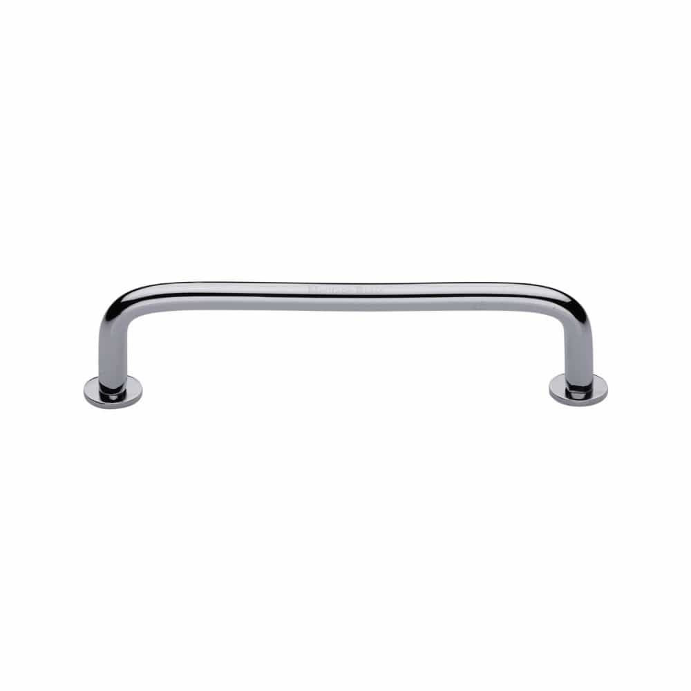 Heritage Brass Cabinet Hardware Polished Chrome / Cabinet Pull Handles / 128mm c/c Heritage Brass - Cabinet Pull Wire Design with 16mm Rose 128mm CTC Polished Chrome F
