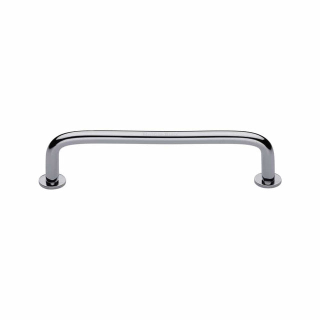 Heritage Brass Cabinet Hardware Polished Chrome / Cabinet Pull Handles / 128mm c/c Heritage Brass - Cabinet Pull Wire Design with 16mm Rose 128mm CTC Polished Chrome F
