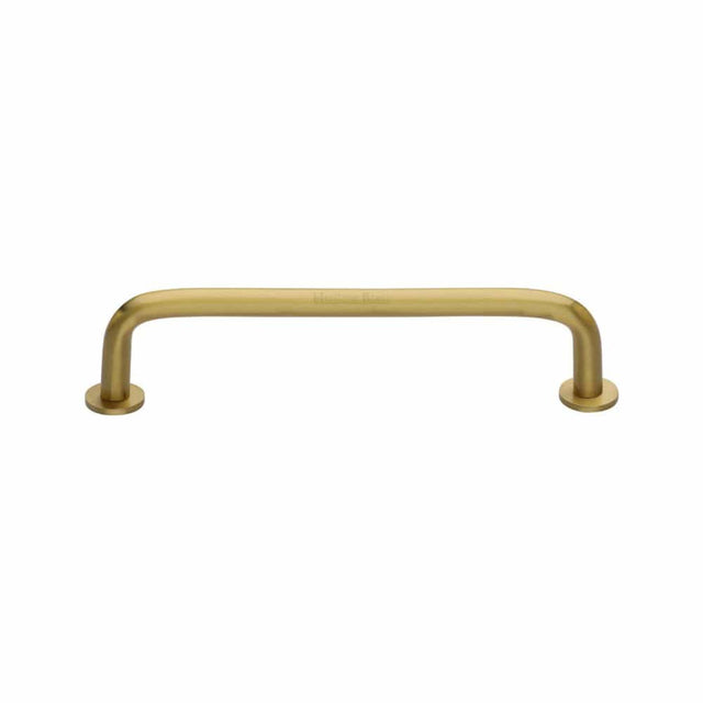 Heritage Brass Cabinet Hardware Satin Brass / Cabinet Pull Handles / 128mm c/c Heritage Brass - Cabinet Pull Wire Design with 16mm Rose 128mm CTC Satin Brass Fi