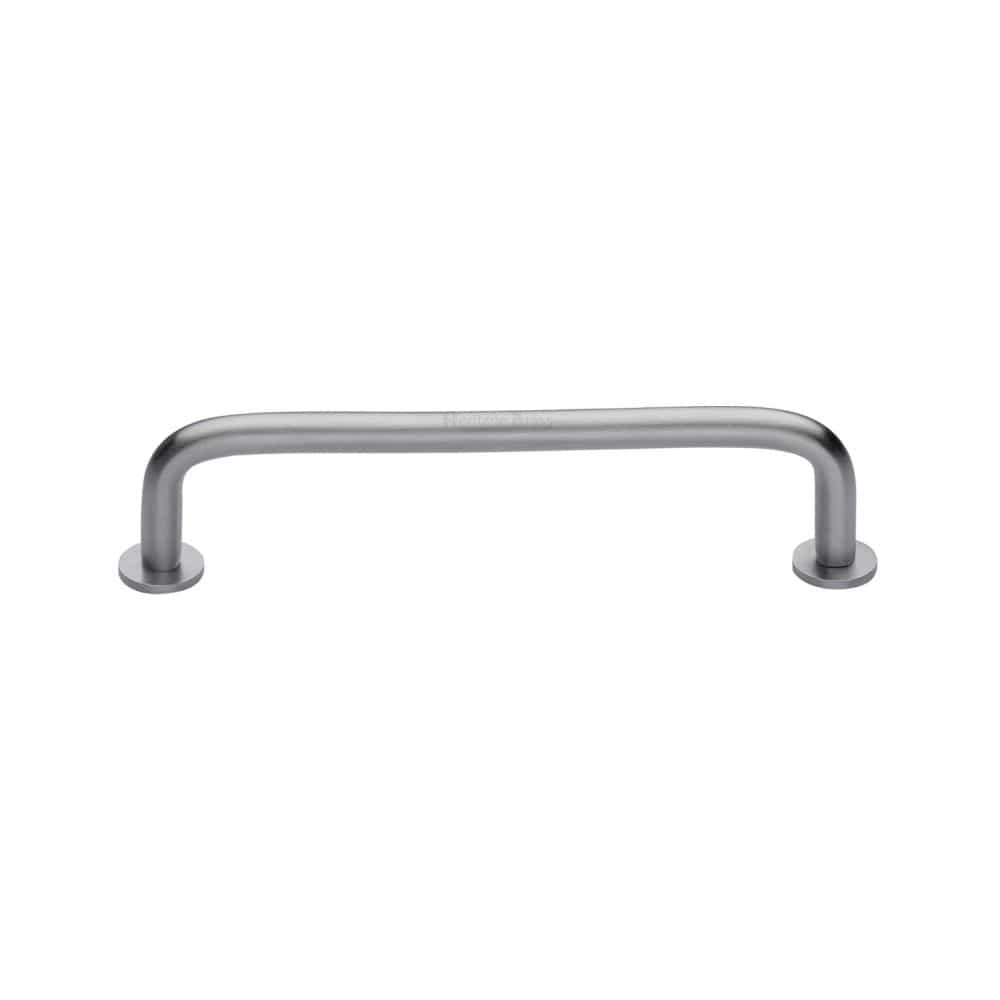 Heritage Brass Cabinet Hardware Satin Chrome / Cabinet Pull Handles / 128mm c/c Heritage Brass - Cabinet Pull Wire Design with 16mm Rose 128mm CTC Satin Chrome F