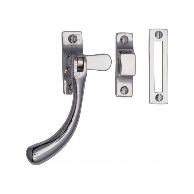 Heritage Brass Window Furniture Polished Chrome / No / Mortice & Hook Place Heritage Brass - Casement Window Fastener Ball Design Polished Chrome Finish