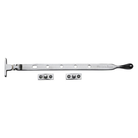 Heritage Brass Window Furniture Satin Chrome / 12"/300mm Heritage Brass - Casement Window Stay Ball Design 12" Satin Chrome Finish