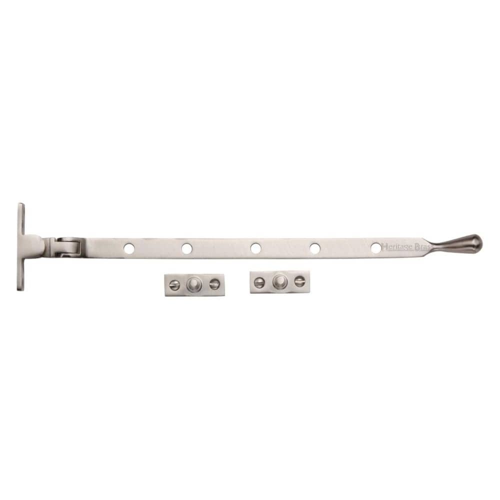 Heritage Brass Window Furniture Satin Nickel / 12"/300mm Heritage Brass - Casement Window Stay Ball Design 12" Satin Nickel Finish