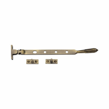 Heritage Brass Window Furniture Antique Brass / 10"/250mm Heritage Brass - Casement Window Stay Reeded Design 10" Antique Brass finish
