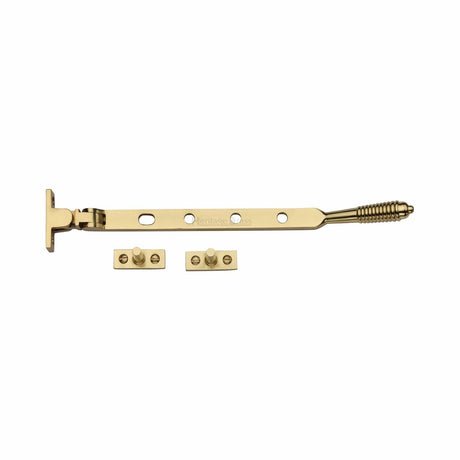 Heritage Brass Window Furniture Polished Brass / 10"/250mm Heritage Brass - Casement Window Stay Reeded Design 10" Polished Brass finish