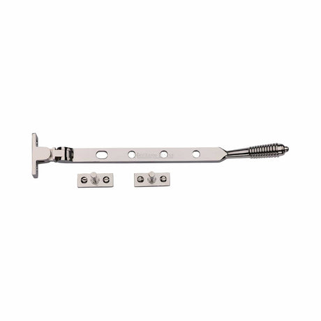 Heritage Brass Window Furniture Polished Nickel / 10"/250mm Heritage Brass - Casement Window Stay Reeded Design 10" Polished Nickel Finish