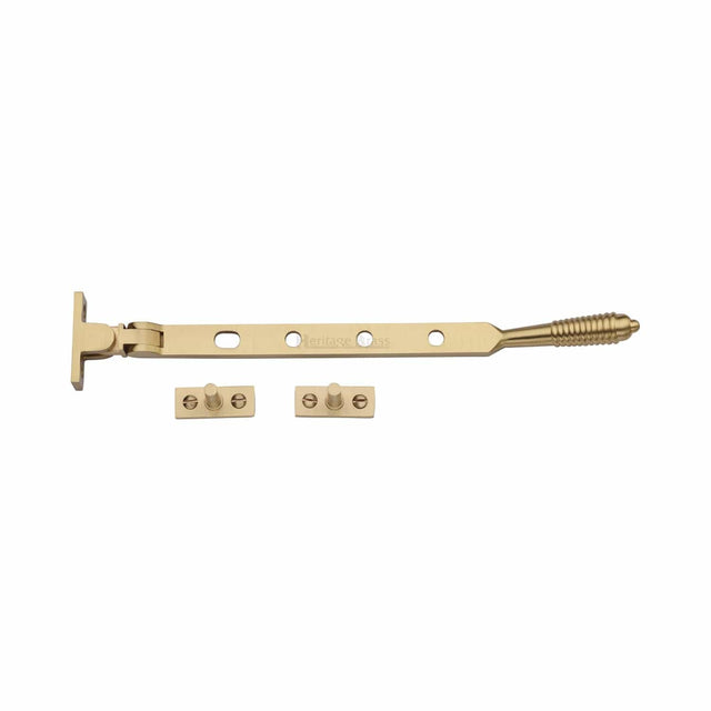 Heritage Brass Window Furniture Satin Brass / 10"/250mm Heritage Brass - Casement Window Stay Reeded Design 10" Satin Brass finish