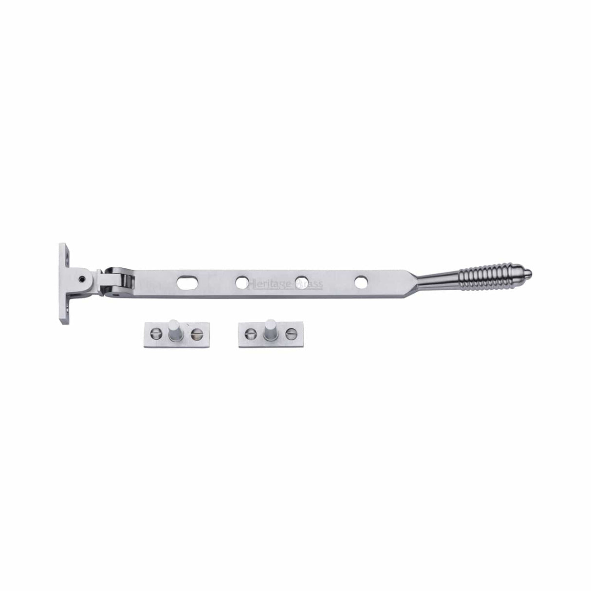 Heritage Brass Window Furniture Satin Chrome / 10"/250mm Heritage Brass - Casement Window Stay Reeded Design 10" Satin Chrome finish