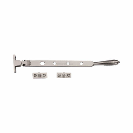 Heritage Brass Window Furniture Satin Nickel / 10"/250mm Heritage Brass - Casement Window Stay Reeded Design 10" Satin Nickel finish