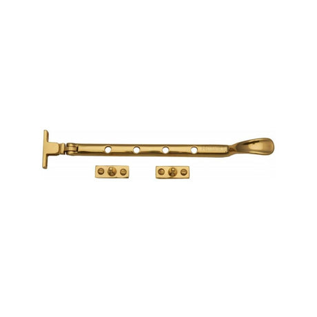 Heritage Brass Window Furniture Polished Brass / 10"/250mm Heritage Brass - Casement Window Stay Spoon Pattern 10" Polished Brass Finish