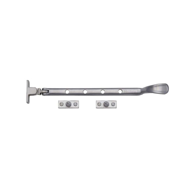 Heritage Brass Window Furniture Satin Chrome / 10"/250mm Heritage Brass - Casement Window Stay Spoon Pattern 10" Satin Chrome Finish