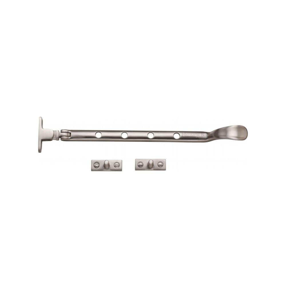 Heritage Brass Window Furniture Satin Nickel / 10"/250mm Heritage Brass - Casement Window Stay Spoon Pattern 10" Satin Nickel Finish