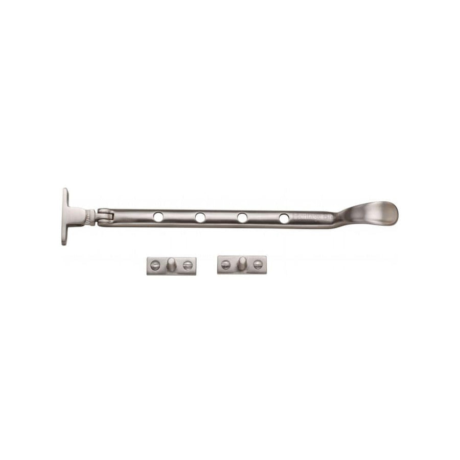 Spoon Pattern Casement Stay 10 Inch Satin Nickel V990 | Heritage Brass