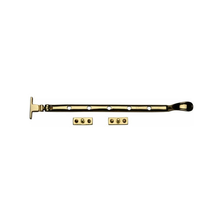 Heritage Brass Window Furniture Polished Brass / 12"/300mm Heritage Brass - Casement Window Stay Spoon Pattern 12" Polished Brass Finish