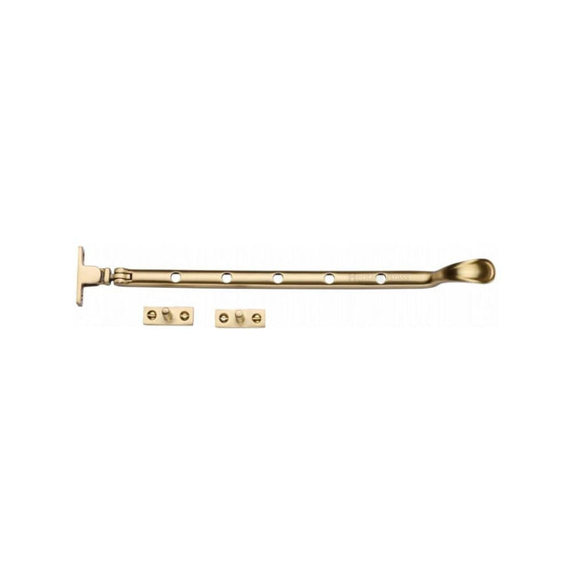 Heritage Brass Window Furniture Satin Brass / 12"/300mm Heritage Brass - Casement Window Stay Spoon Pattern 12" Satin Brass Finish