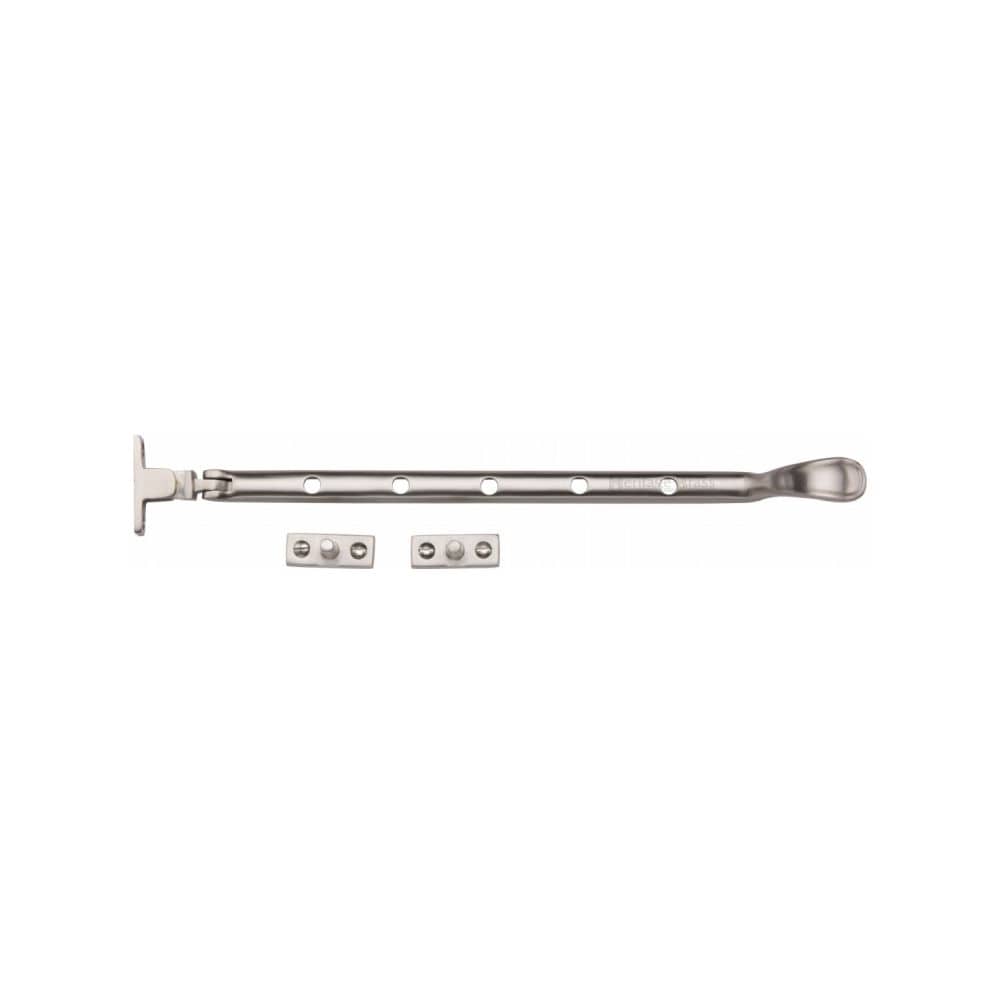 Heritage Brass Window Furniture Satin Nickel / 12"/300mm Heritage Brass - Casement Window Stay Spoon Pattern 12" Satin Nickel Finish