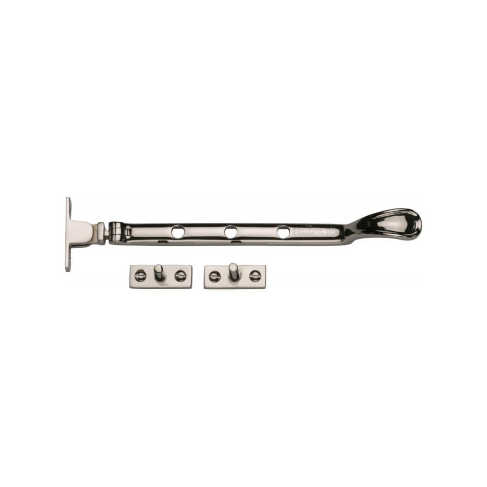 Heritage Brass Window Furniture Polished Nickel / 8"/200mm Heritage Brass - Casement Window Stay Spoon Pattern 8" Polished Nickel Finish