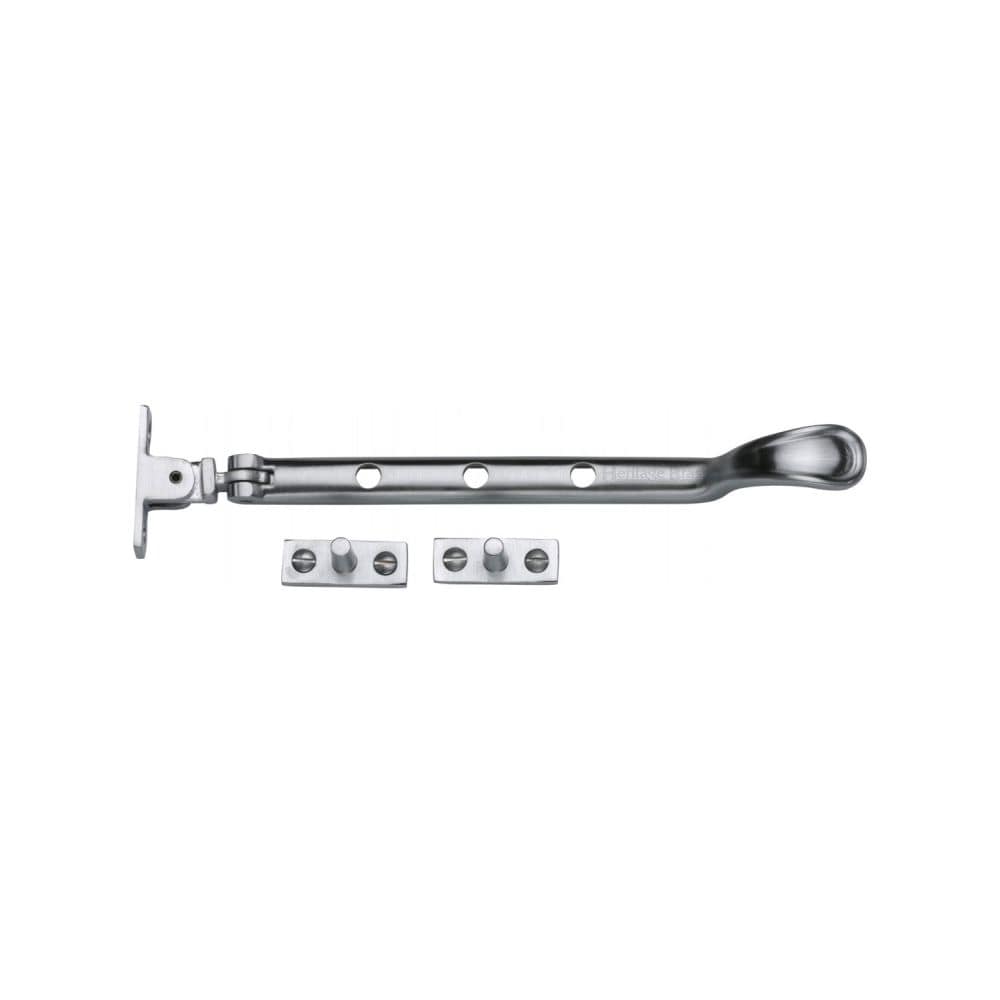 Heritage Brass Window Furniture Satin Chrome / 8"/200mm Heritage Brass - Casement Window Stay Spoon Pattern 8" Satin Chrome Finish