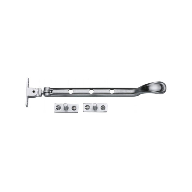 Heritage Brass Window Furniture Satin Chrome / 8"/200mm Heritage Brass - Casement Window Stay Spoon Pattern 8" Satin Chrome Finish