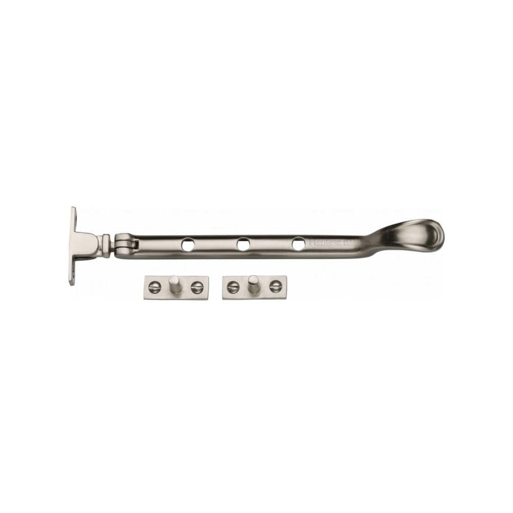 Heritage Brass Window Furniture Satin Nickel / 8"/200mm Heritage Brass - Casement Window Stay Spoon Pattern 8" Satin Nickel Finish