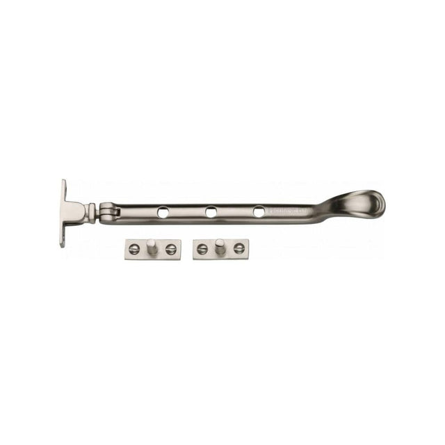 Heritage Brass Window Furniture Satin Nickel / 8"/200mm Heritage Brass - Casement Window Stay Spoon Pattern 8" Satin Nickel Finish
