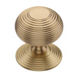 Heritage Brass Door Furniture Satin Brass / Beehive Centre Door Knob Heritage Brass - Centre Door Knob Reeded Design 3 1/2 Satin Brass Finish