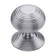 Heritage Brass Door Furniture Satin Chrome / Beehive Centre Door Knob Heritage Brass - Centre Door Knob Reeded Design 3 1/2 Satin Chrome Finish