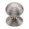 Heritage Brass Door Furniture Satin Nickel / Beehive Centre Door Knob Heritage Brass - Centre Door Knob Reeded Design 3 1/2 Satin Nickel Finish