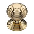 Heritage Brass Door Furniture Unlacquered Brass / Beehive Centre Door Knob Heritage Brass - Centre Door Knob Reeded Design 3 1/2 Unlacquered Brass Finish