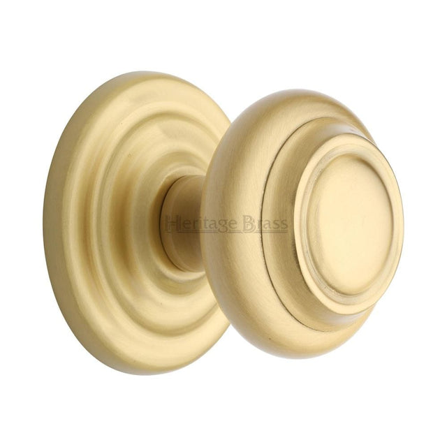 Heritage Brass Door Furniture Satin Brass / Round Centre Door Knob Heritage Brass - Centre Door Knob Round Design 3 1/2" Satin Brass Finish