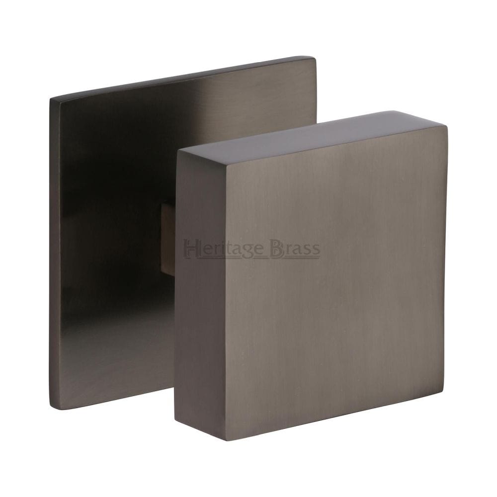 Heritage Brass Door Furniture Matt Bronze / Square Centre Door Knob Heritage Brass - Centre Door Knob Square Design 3" Matt Bronze Finish