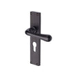 Heritage Brass Door Furniture Matt Bronze / Euro Profile Lock Handles Heritage Brass - Charlbury Reeded Euro Profile Matt Bronze finish