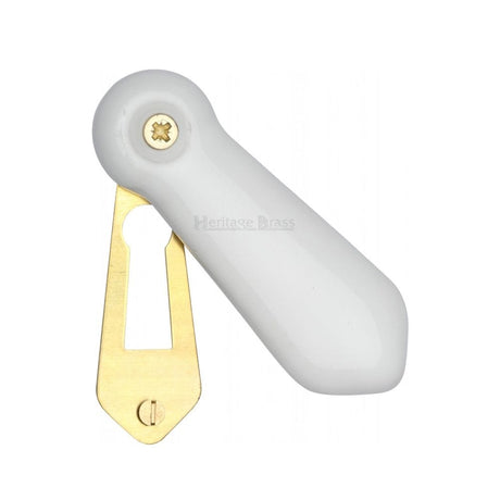 Heritage Brass Door Furniture Porcelain / Mortice Key Profile Escutcheons Heritage Brass - Covered Escutcheon Plain White