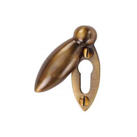 Heritage Brass Door Furniture Antique Brass / Mortice Key Profile Escutcheons Heritage Brass - Covered Keyhole Oval Antique Brass Finish