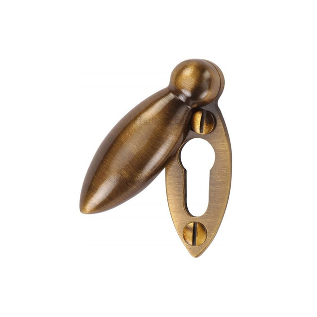 Heritage Brass Door Furniture Antique Brass / Mortice Key Profile Escutcheons Heritage Brass - Covered Keyhole Oval Antique Brass Finish