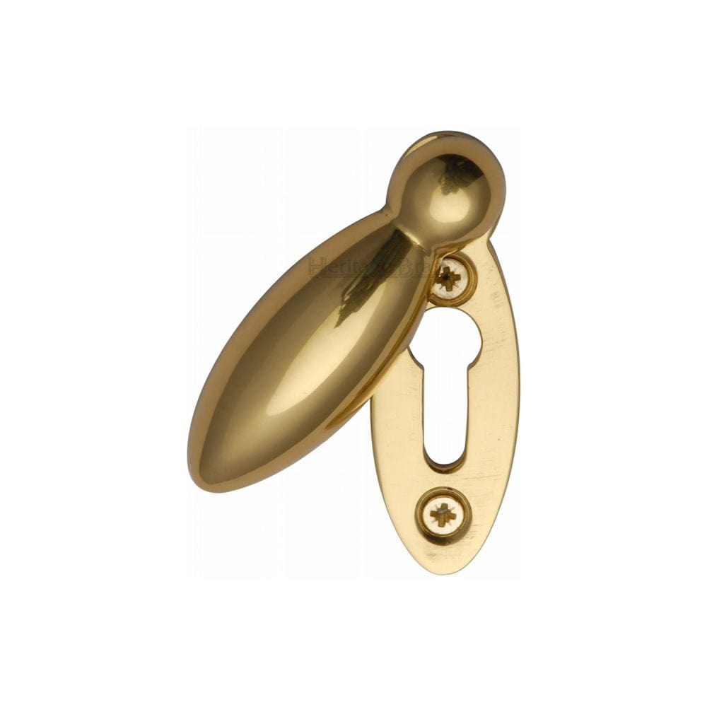Heritage Brass Door Furniture Polished Brass / Mortice Key Profile Escutcheons Heritage Brass - Covered Keyhole Oval Polished Brass Finish