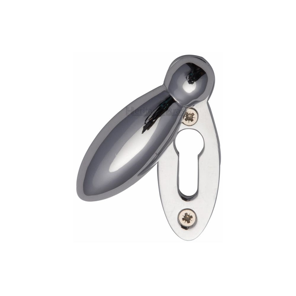 Heritage Brass Door Furniture Polished Chrome / Mortice Key Profile Escutcheons Heritage Brass - Covered Keyhole Oval Polished Chrome Finish
