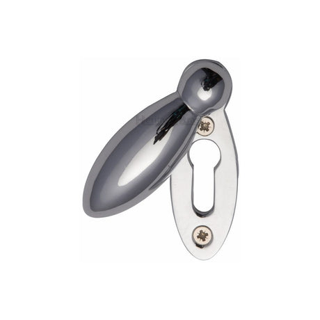 Heritage Brass Door Furniture Polished Chrome / Mortice Key Profile Escutcheons Heritage Brass - Covered Keyhole Oval Polished Chrome Finish