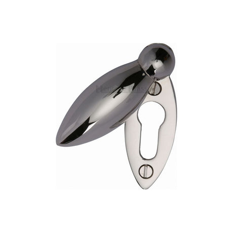 Heritage Brass Door Furniture Polished Nickel / Mortice Key Profile Escutcheons Heritage Brass - Covered Keyhole Oval Polished Nickel Finish