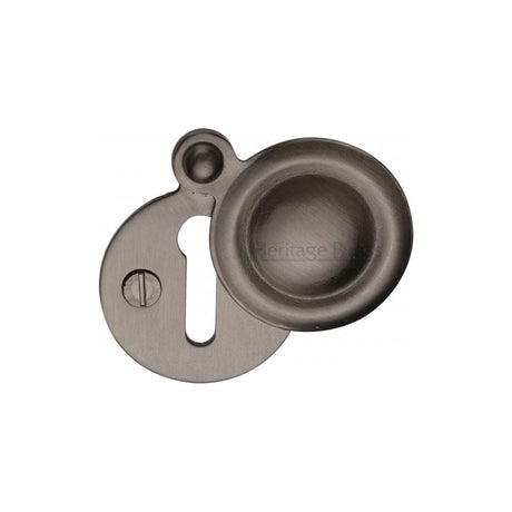 Heritage Brass Door Furniture Matt Bronze / Mortice Key Profile Escutcheons Heritage Brass - Covered Keyhole Round Matt Bronze Finish