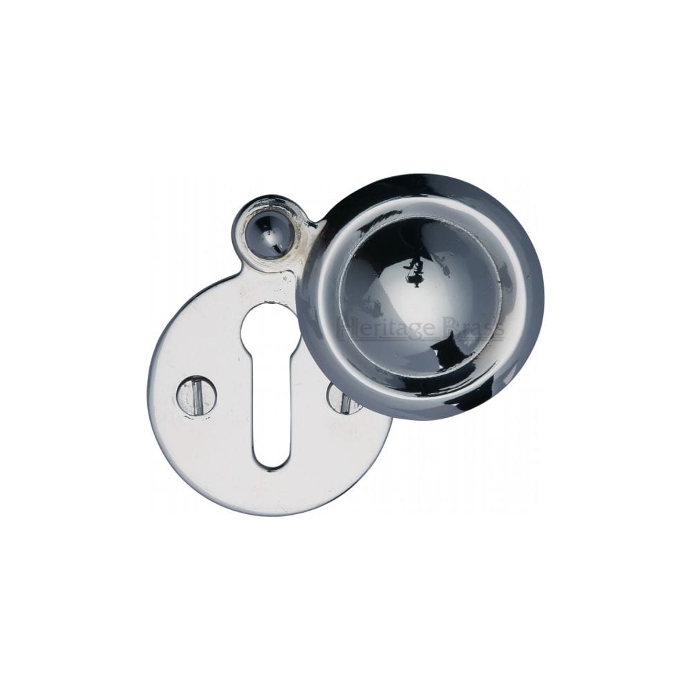 Heritage Brass Door Furniture Polished Chrome / Mortice Key Profile Escutcheons Heritage Brass - Covered Keyhole Round Polished Chrome Finish