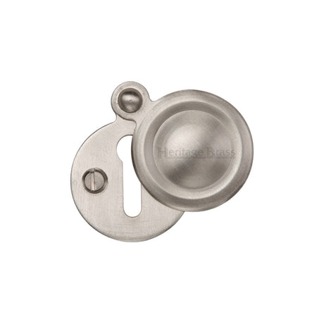 Heritage Brass Door Furniture Satin Nickel / Mortice Key Profile Escutcheons Heritage Brass - Covered Keyhole Round Satin Nickel Finish